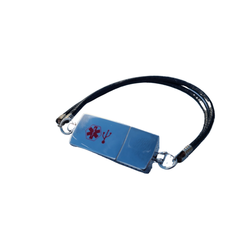 Medical Alert ID USB Leather Bracelet – My Emergency Data